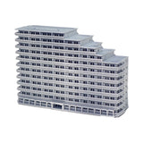 Apartment block A (12 stories) : Diorama City Building 3D unpainted kit 1:600 size 3018