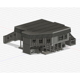 Station Building & Platform : Diorama City Building 3D unpainted kit 1:600 size 3020