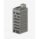 Next building on the left : Diorama City Building 3D unpainted kit 1:600 size 3021