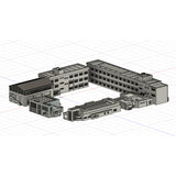 Elementary School Set : Diorama City Building 3D unpainted kit 1:600 size 3025