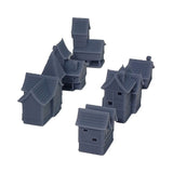 Village of the Beginning (set of 6 buildings) : Fantasy Realm Architecture Building 3D unpainted kit 1:600 size 4002