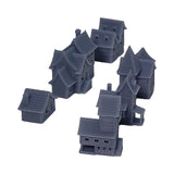 Village of the Beginning (set of 6 buildings) : Fantasy Realm Architecture Building 3D unpainted kit 1:600 size 4002