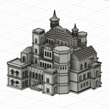 Count's residence : Fantasy Realm Architecture Building 3D unpainted kit 1:600 size 4003