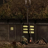 Straw-roofed farmhouse in autumn : Art Stage K - painted 1:150 size