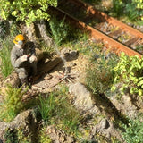 Logging railroad - A worker taking a smoke break : Art Stage K Painted 1:87 size