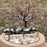 Snowy landscape and red plum trees : Art Stage K, 1:87 scale mini-diorama art work