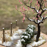 Snowy landscape and red plum trees : Art Stage K, 1:87 scale mini-diorama art work