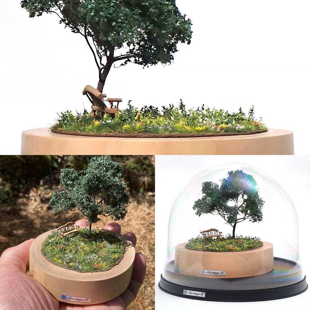 Meadow and Bench : Art Stage K, 1:87 scale mini-diorama art work