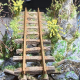Forest Railway Spring Log Bridge: Art Stage K - Diorama Art Work 1:87 Scale