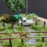 Hydrangeas and a railroad crossing : Art Stage K - Diorama Art Work 1:150 scale N gauge