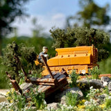 Abandoned freight car in a forest railway : Art Stage K - Diorama Art Work 1:87 scale HO narrow gauge