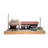 Kamikanbai Station in spring : Modelling 375 diorama work 1:80scale 375-01