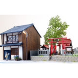 375-11 Lacquerware store and Inari shrine on old street: Modeling 375 Diorama work 1:80