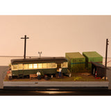 Crew rest room made of abandoned train car and Storage, Containers : Keichu Matsuo Diorama Work 1:80 scale (HO) Diorama No.6