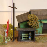 A scene with a small shrine and a bus stop : Keichu Matsuo Diorama work 1:80 scale Joken No.7