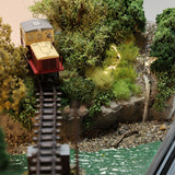 Scenery of a railroad bridge with fireflies dancing : Keichu Matsuo Diorama work 1:80 scale (1:80 narrow, 9mm) Diorama No.8