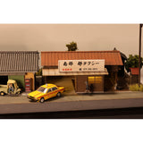 Showa-Era Scenery: Yoshimoto Shoten and Nanbu-to Taxi (Taxi Attachment): Keichu Matsuo, Diorama Art work, 1:80 Scale, Scenery No. 18