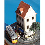 Lisbon Tram Street Corner Diorama B: Ikeda Modeling - Diorama art work - 1:150 Scale - 6.5mm N Narrow Gauge