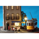 Lisbon Tram Street Corner Diorama B: Ikeda Modeling - Diorama art work - 1:150 Scale - 6.5mm N Narrow Gauge
