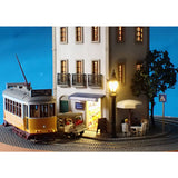 Lisbon Tram Street Corner Diorama B: Ikeda Modeling - Diorama art work - 1:150 Scale - 6.5mm N Narrow Gauge