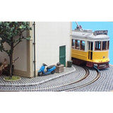 Lisbon Tram Street Corner Diorama B: Ikeda Modeling - Diorama art work - 1:150 Scale - 6.5mm N Narrow Gauge