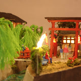 A pleasant stroll along the riverbank, with the refreshing breeze through the willows in their spring green hues: "Nostalgia for Kyoto"-Pre-painted, Ready-to-Display Model-1:150 Scale