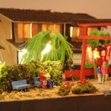 A pleasant stroll along the riverbank, with the refreshing breeze through the willows in their spring green hues: "Nostalgia for Kyoto"-Pre-painted, Ready-to-Display Model-1:150 Scale