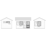 Window and door set for building, wooden, A-D: Almodel unpainted kit O(1:48) D5007