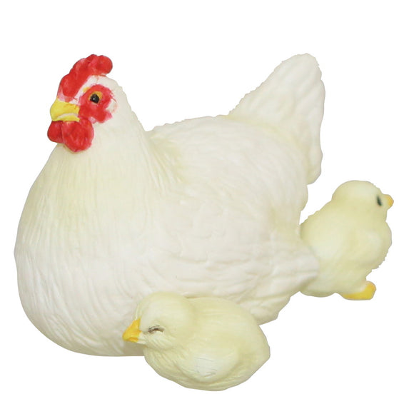 Miniatureplanet White Leghorn chicken (female and chicken) : EIKOH, non-scale 72256.