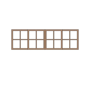 Ventana de 2 habitaciones tipo 02 39,5 x 12 mm 1 juego (4 piezas): Classic Story Kit sin pintar HO (1:87) PAS-0003-02