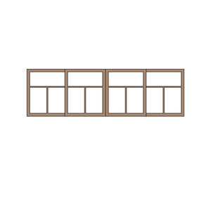 2-room Window 12type 39.5 x 12mm 1 set (4 pieces) : Classic Story Unpainted Kit HO (1:87) PAS-0003-12