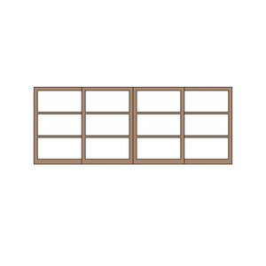 Two Window 14type 39.5 x 15.5mm 1 Set (4pcs) : Classic Story Unpainted Kit HO (1:87) PAS-0003-14