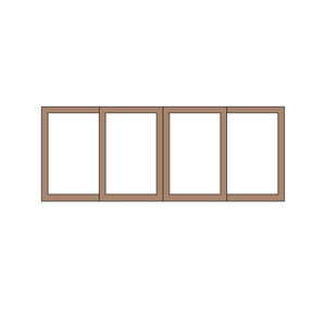 Two Window 15type 39.5 x 15.5mm 1 Set (4pcs) : Classic Story Unpainted Kit HO (1:87) PAS-0003-15