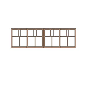 2-room Window 17type 39.5 x 12mm 1 set (4 pieces) : Classic Story Unpainted Kit HO (1:87) PAS-0003-17
