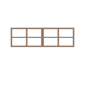 Ventana de 2 habitaciones tipo 26 39,5 x 12 mm 1 juego (4 piezas): Classic Story Kit sin pintar HO (1:87) PAS-0003-26