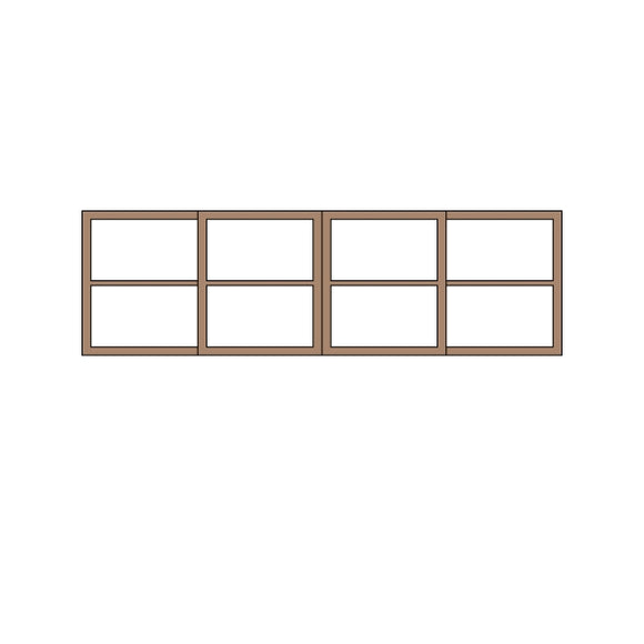 Ventana de 2 habitaciones tipo 26 39,5 x 12 mm 1 juego (4 piezas): Classic Story Kit sin pintar HO (1:87) PAS-0003-26