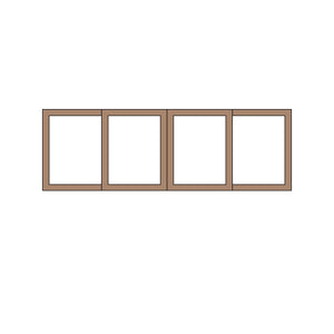 2-room Window 27type 39.5 x 12mm 1 set (4 pieces) : Classic Story Unpainted Kit HO (1:87) PAS-0003-27