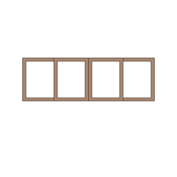 Ventana de 2 habitaciones tipo 27 39,5 x 12 mm 1 juego (4 piezas): Classic Story Kit sin pintar HO (1:87) PAS-0003-27