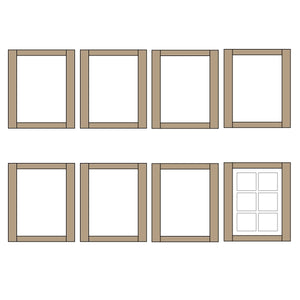 Half Window Frame 09type 8.75 x 12mm 8pcs : Classic Story Unpainted Kit HO (1:87) PAS-0004-09