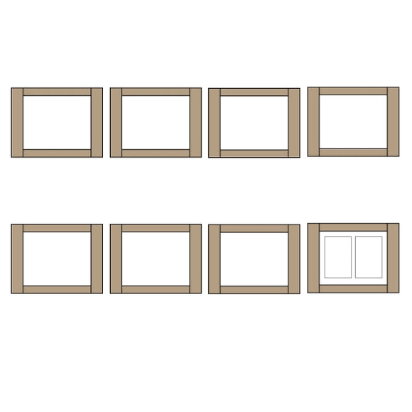 Marco de media ventana 11 tipo 8,75 x 7 mm 8 piezas: Classic Story Kit sin pintar HO (1:87) PAS-0004-11