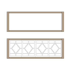 Marco de ventana de 2 habitaciones 14 tipo 39,5 x 13 mm 2 piezas: Classic Story Kit sin pintar HO (1:87) PAS-0004-14
