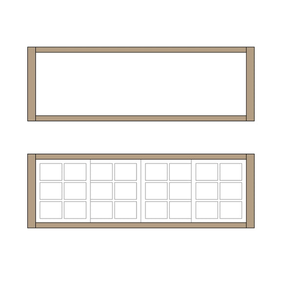 Marco de ventana de 2 habitaciones 15 tipo 39,5 x 12 mm 2 piezas: Classic Story Kit sin pintar HO (1:87) PAS-0004-15