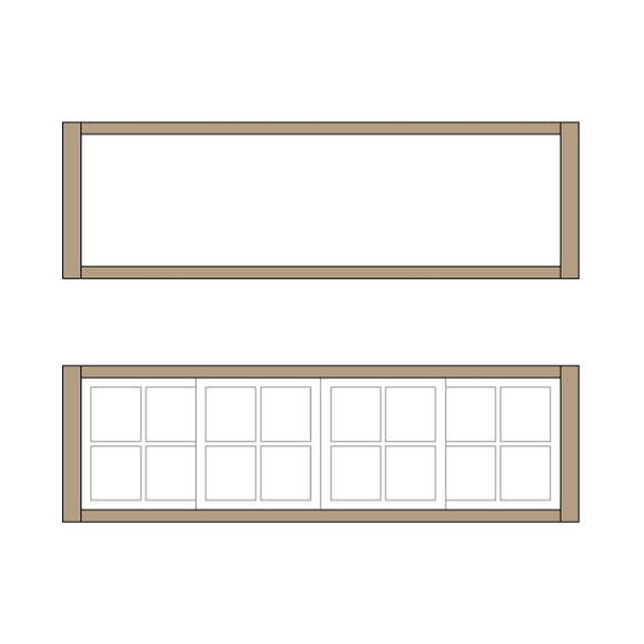 Marco de ventana de 2 habitaciones 16 tipo 39,5 x 10 mm 2 piezas: Classic Story Kit sin pintar HO (1:87) PAS-0004-16