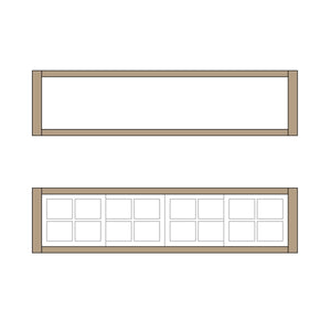 Dos marcos de ventana 17 tipo 39,5 x 8,5 mm 2 piezas: Classic Story Kit sin pintar HO (1:87) PAS-0004-17