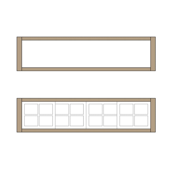 Dos marcos de ventana 17 tipo 39,5 x 8,5 mm 2 piezas: Classic Story Kit sin pintar HO (1:87) PAS-0004-17