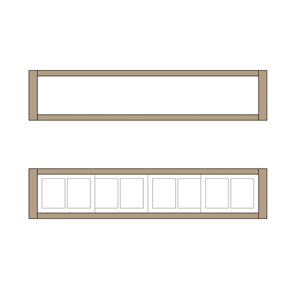 Marco de ventana de 2 habitaciones tipo 18 39,5 x 7 mm 2 piezas: Classic Story Kit sin pintar HO (1:87) PAS-0004-18