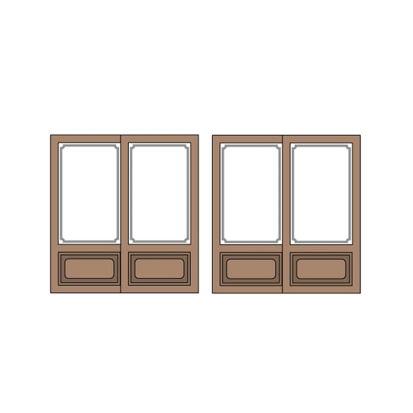 1 puerta de habitación 15 tipo 19 x 20,5 mm 2 juegos (4 piezas): Kit sin pintar de historia clásica HO (1:87) PAS-0005-15