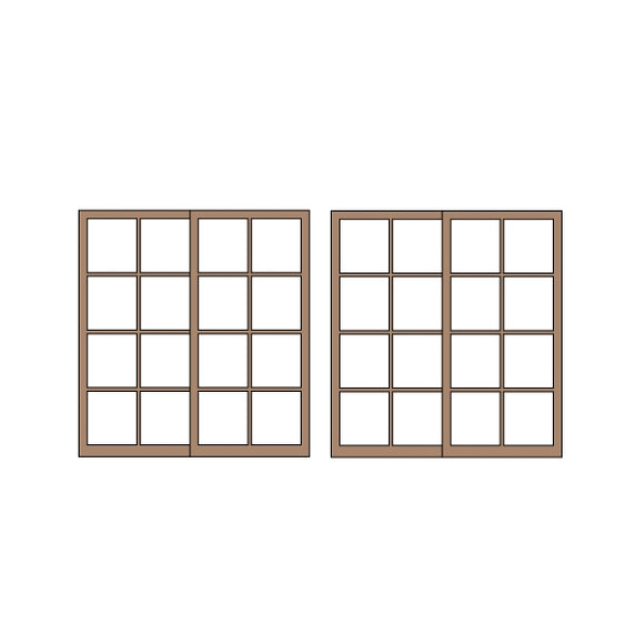1 puerta de habitación 24 tipo 19 x 20,5 mm 2 juegos (4 piezas): Kit sin pintar de historia clásica HO (1:87) PAS-0005-24