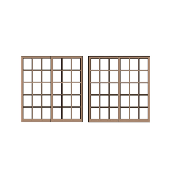 1 puerta de habitación 25 tipo 19 x 20,5 mm 2 juegos (4 piezas): Kit sin pintar de historia clásica HO (1:87) PAS-0005-25
