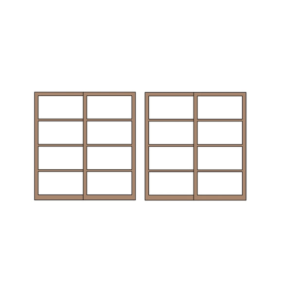 Puerta única 26 tipo 19 x 20,5 mm 2 juegos (4 piezas): Classic Story Kit sin pintar HO (1:87) PAS-0005-26